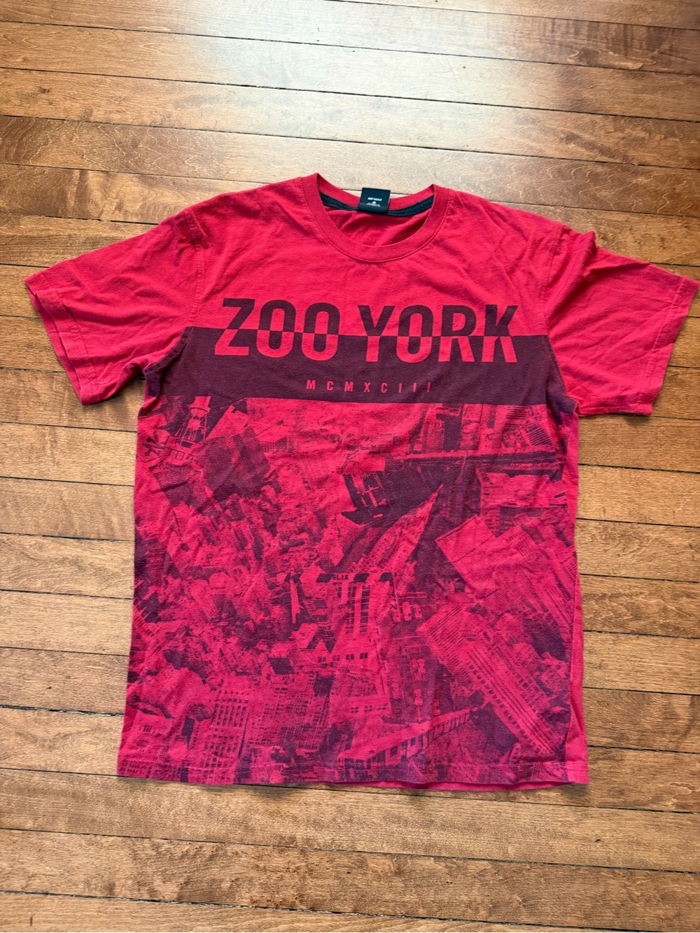 Zoo York Red Graphic Short Sleeve Tee with Dark Red Print
